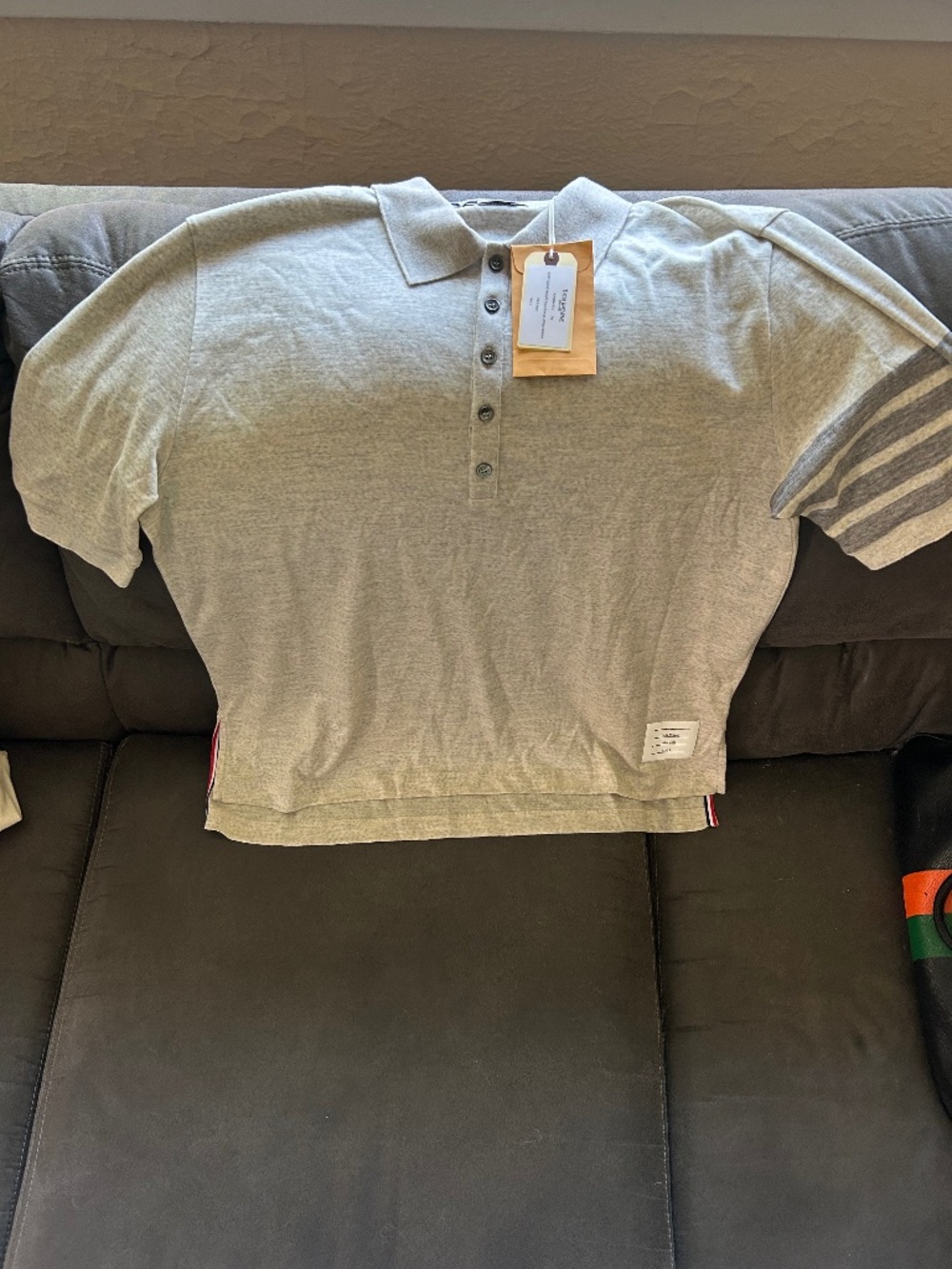 Thom Browne grey gray polo men size 3 new with tags NWT
